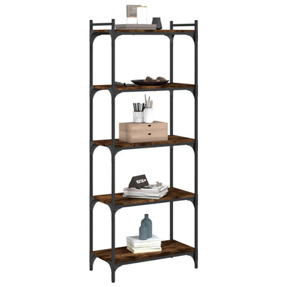 Libreria a 5 Ripiani Rovere Fumo 60x30x154 cm Legno Multistrato | homemem39