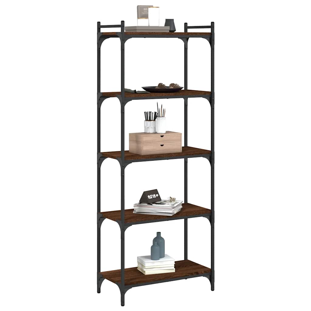 Libreria 5 Ripiani Rovere Marrone 60x30x154cm Legno Multistrato | homemem39