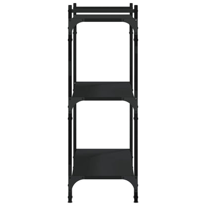 Libreria a 3 Ripiani Nera 80x30x86 cm in Legno Multistrato | homemem39