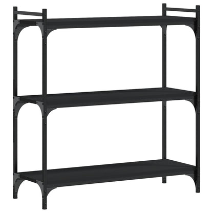 Libreria a 3 Ripiani Nera 80x30x86 cm in Legno Multistrato | homemem39