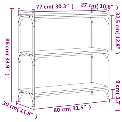 Libreria a 3 Ripiani Grigio Sonoma 80x30x86cm Legno Multistrato | homemem39
