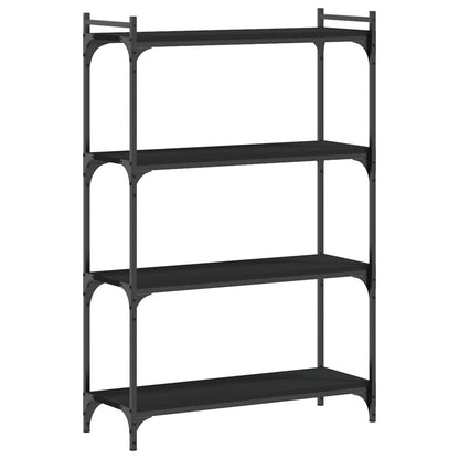 Libreria a 4 Ripiani Nera 80x30x120 cm in Legno Multistrato | homemem39