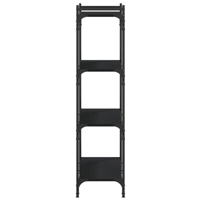 Libreria a 4 Ripiani Nera 80x30x120 cm in Legno Multistrato | homemem39