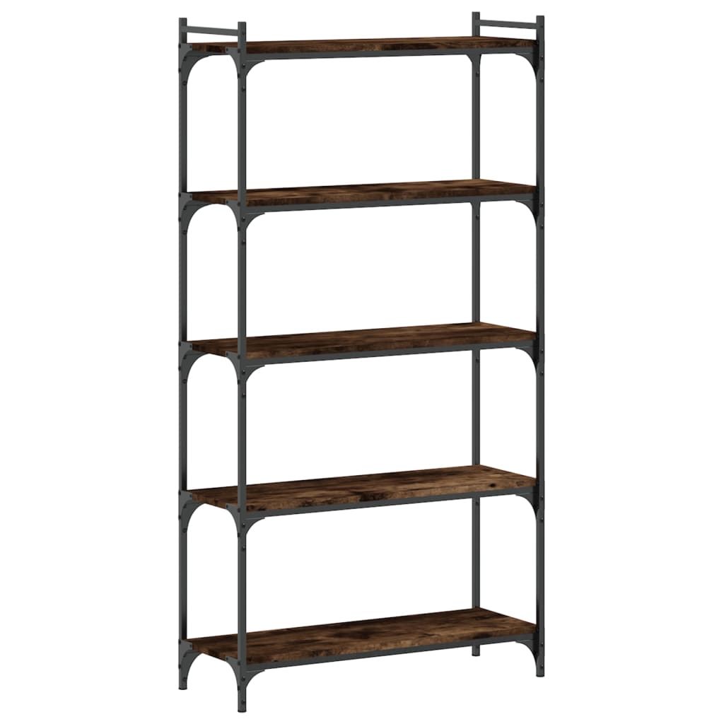 Libreria a 5 Ripiani Rovere Fumo 80x30x154 cm Legno Multistrato | homemem39