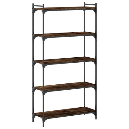 Libreria a 5 Ripiani Rovere Fumo 80x30x154 cm Legno Multistrato | homemem39
