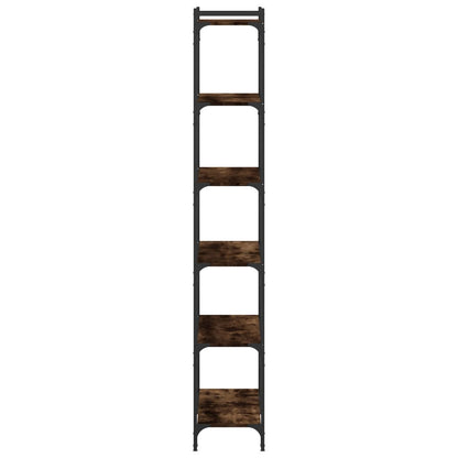 Libreria a 6 Ripiani Rovere Fumo 80x30x188 cm Legno Multistrato | homemem39