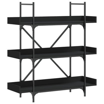 Libreria a 3 Ripiani Nera 100x33x108,5 cm in Legno Multistrato | homemem39
