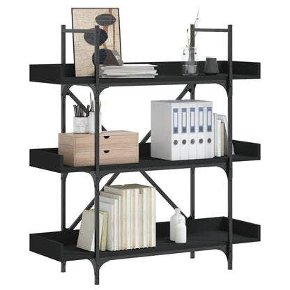 Libreria a 3 Ripiani Nera 100x33x108,5 cm in Legno Multistrato | homemem39