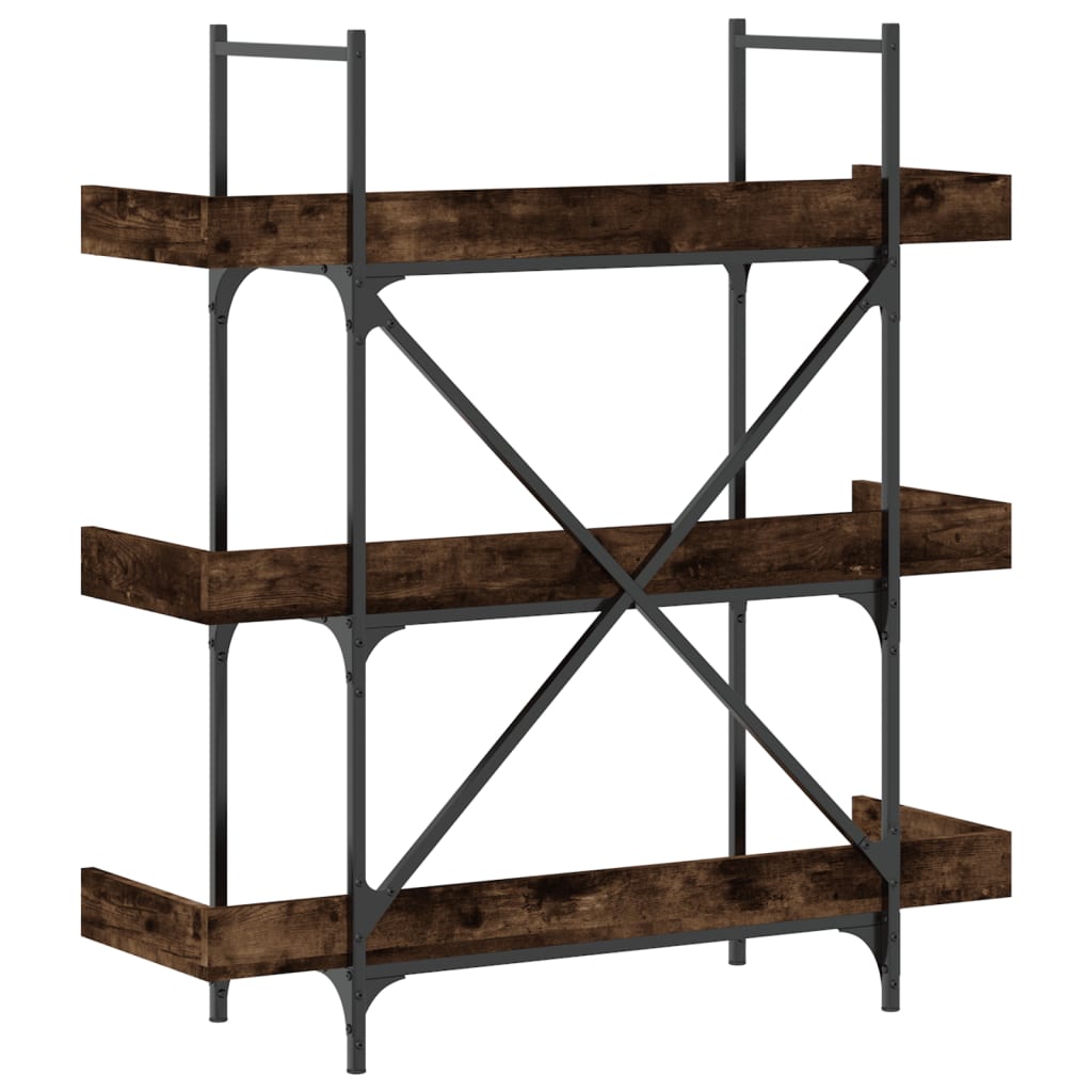 Libreria 3 Ripiani Rovere Fumo 100x33x108,5cm Legno Multistrato | homemem39