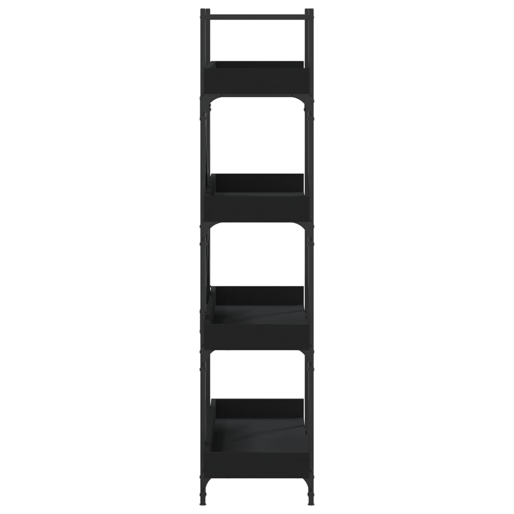 Libreria a 4 Ripiani Nera 100x33x145,5 cm in Legno Multistrato | homemem39