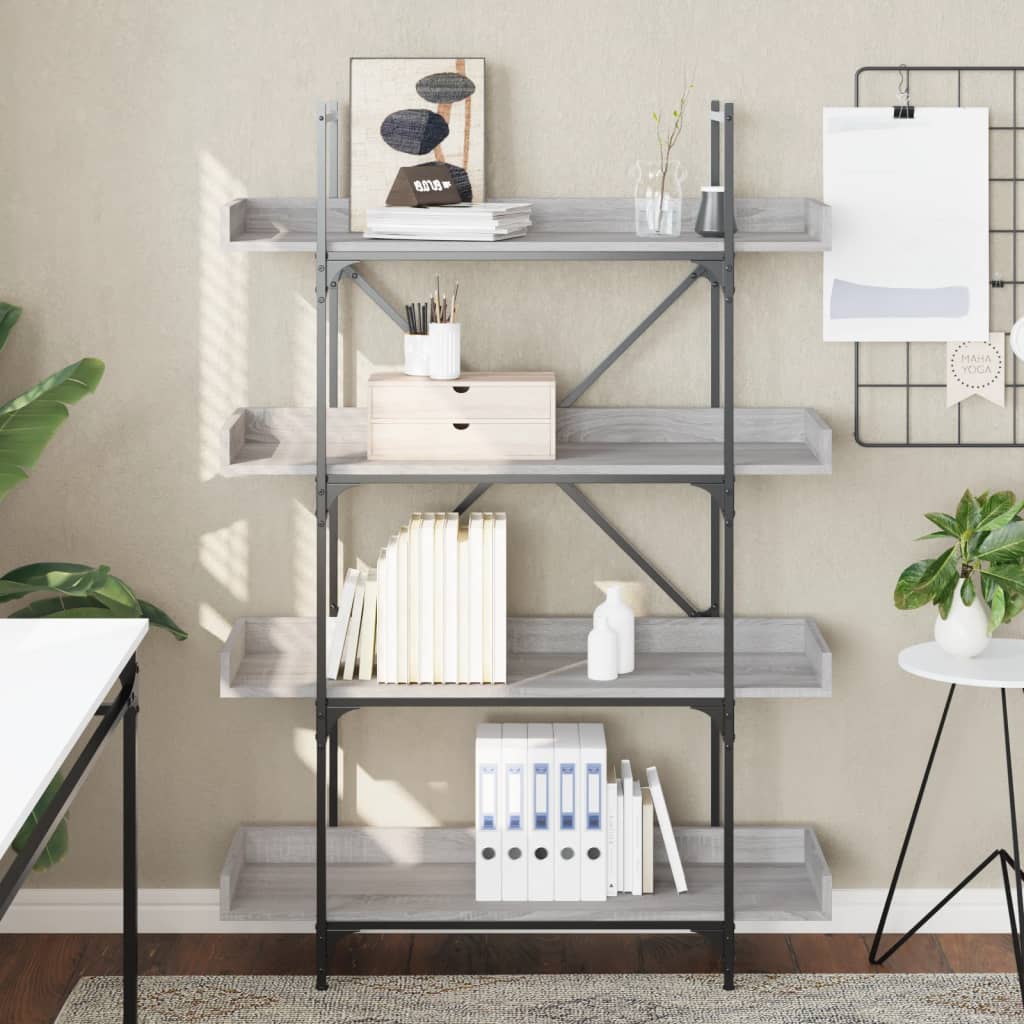 Libreria 4 Ripiani Grigio Sonoma 100x33x145,5 Legno Multistrato | homemem39