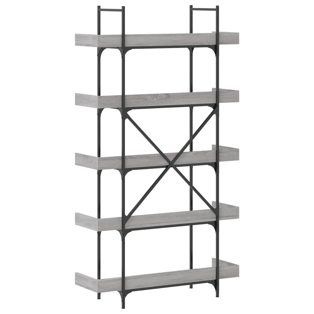 Libreria 5 Ripiani Grigio Sonoma 100x33x180,5 Legno Multistrato | homemem39