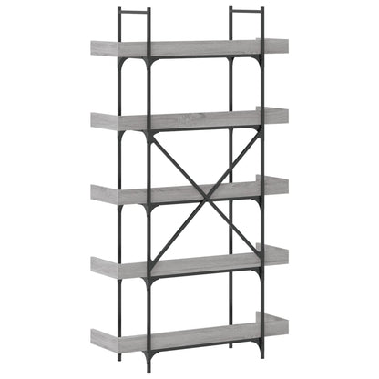 Libreria 5 Ripiani Grigio Sonoma 100x33x180,5 Legno Multistrato | homemem39