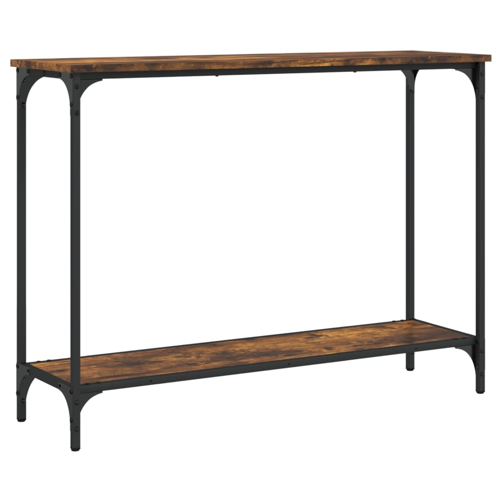Tavolino Consolle Rovere Fumo 101x30,5x75 cm Legno Multistrato - homemem39