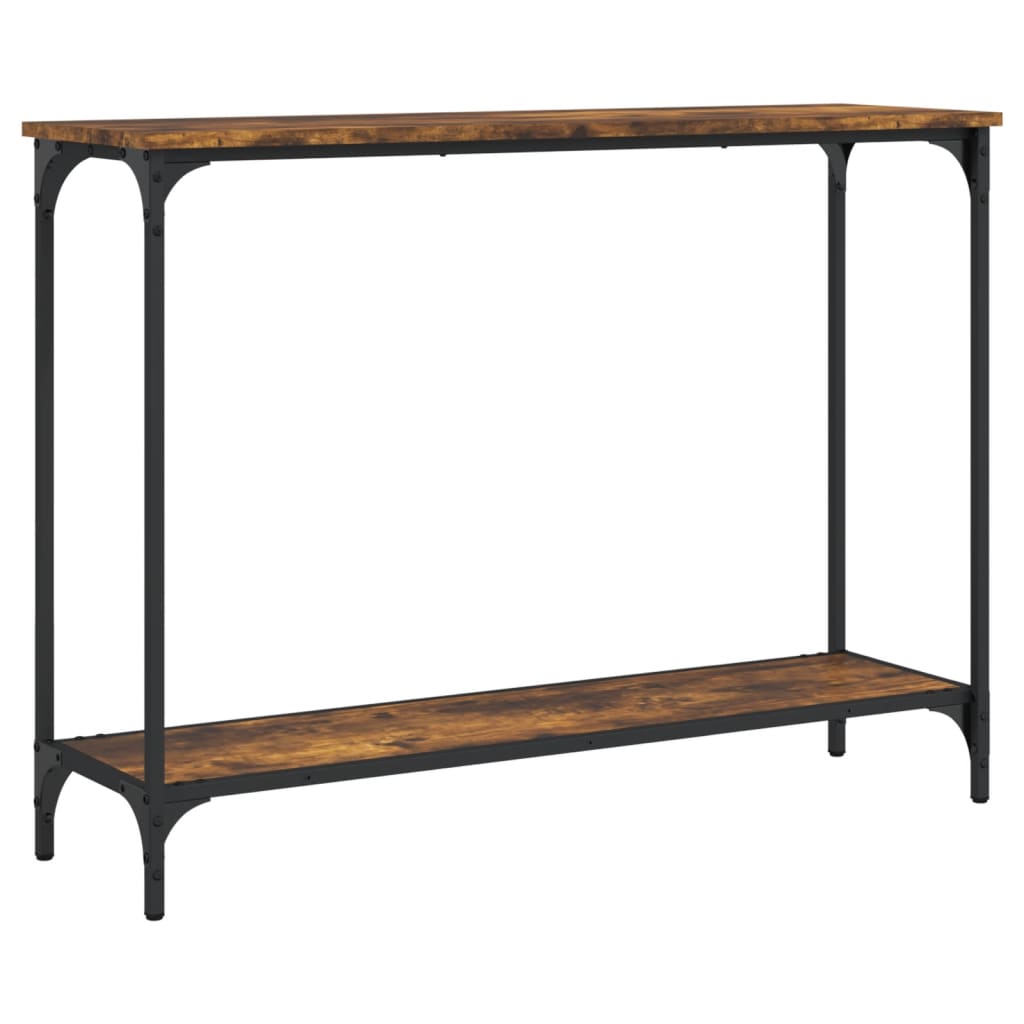 Tavolino Consolle Rovere Fumo 101x30,5x75 cm Legno Multistrato - homemem39