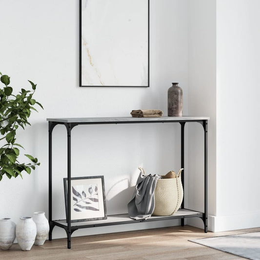 Tavolino Consolle Grigio Sonoma 101x30,5x75cm Legno Multistrato - homemem39