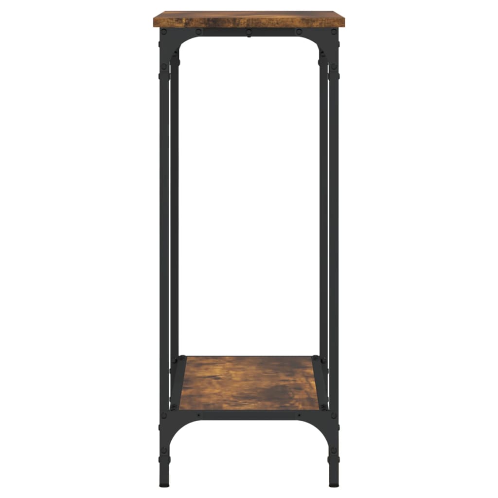 Tavolino Consolle Rovere Fumo 75x30,5x75 cm Legno Multistrato - homemem39