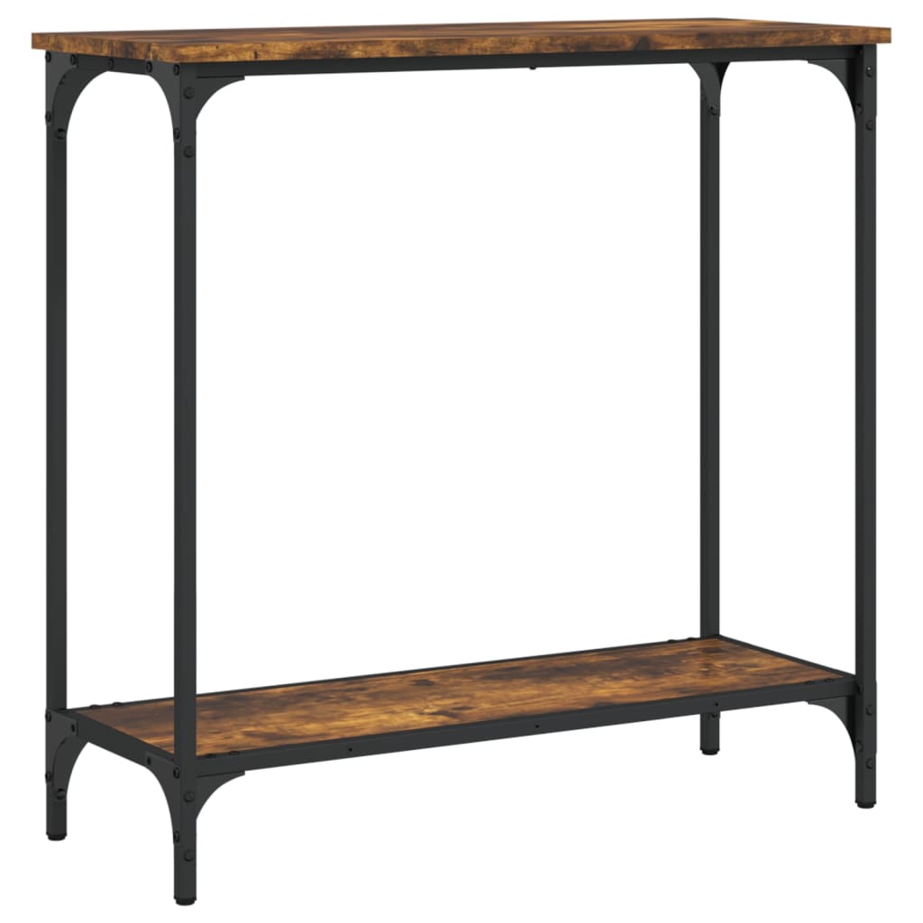Tavolino Consolle Rovere Fumo 75x30,5x75 cm Legno Multistrato - homemem39