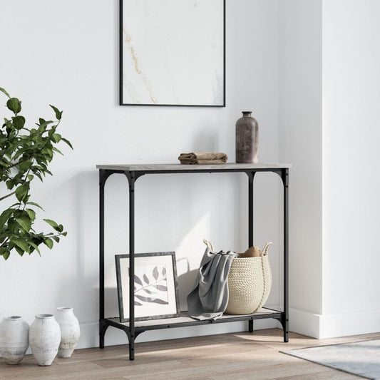 Tavolino Consolle Grigio Sonoma 75x30,5x75 cm Legno Multistrato - homemem39