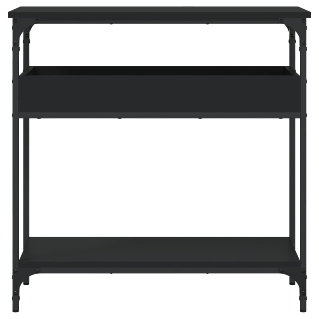 Tavolo Consolle con Ripiano Nero 75x29x75cm Legno Multistrato | homemem39