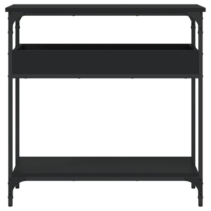 Tavolo Consolle con Ripiano Nero 75x29x75cm Legno Multistrato | homemem39
