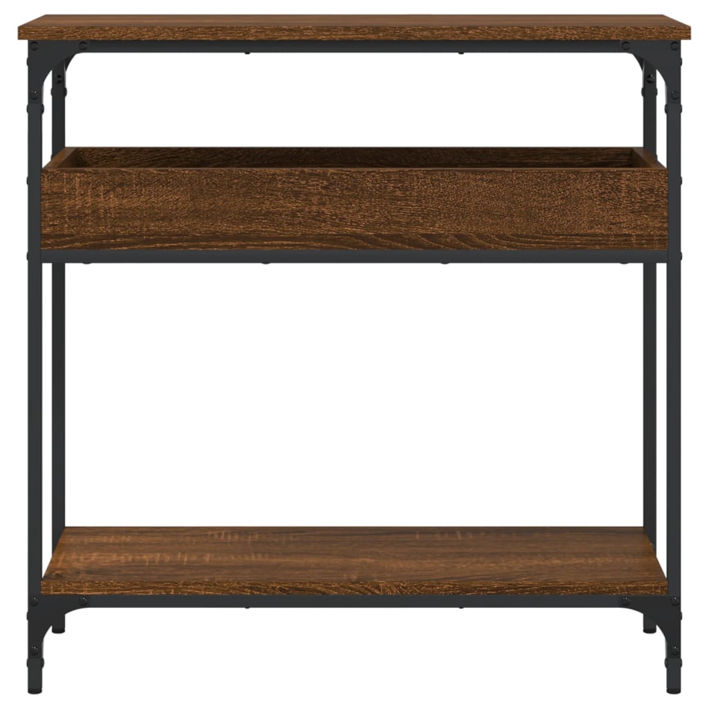Tavolo Consolle Ripiano Rovere Marrone 75x29x75cm Multistrato | homemem39
