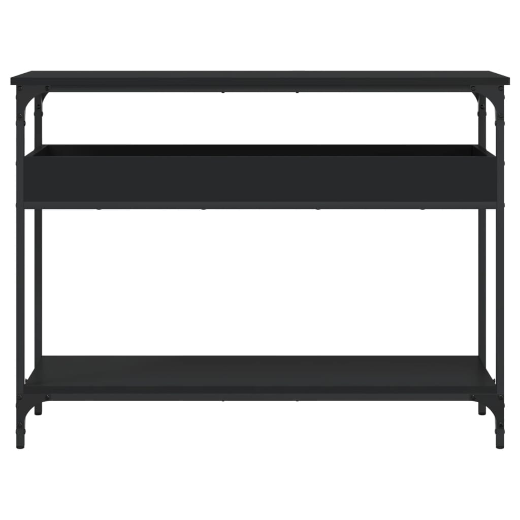 Tavolo Consolle con Ripiano Nero 100x29x75cm Legno Multistrato | homemem39