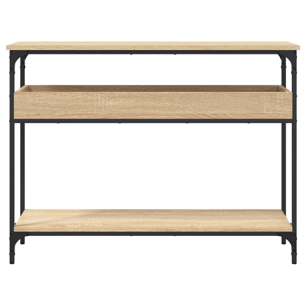 Tavolo Consolle con Ripiano Rovere Sonoma 100x29x75cm Legno Aggregato | homemem39
