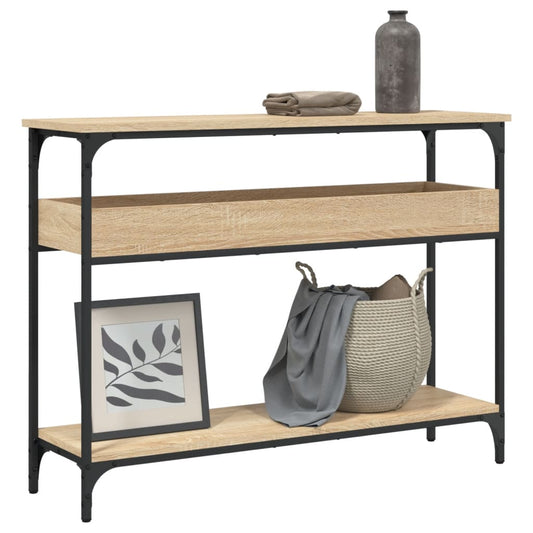 Tavolo Consolle Ripiano Rovere Sonoma 100x29x75cm Multistrato - homemem39