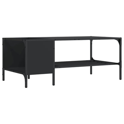 Tavolino Salotto con Ripiano Nero 100x51x40cm Legno Multistrato | homemem39