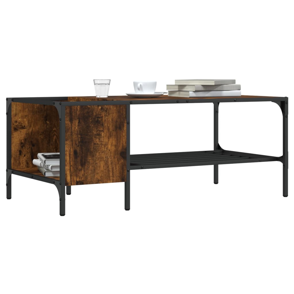 Tavolino Salotto Ripiano Rovere Fumo 100x51x40cm Multistrato | homemem39