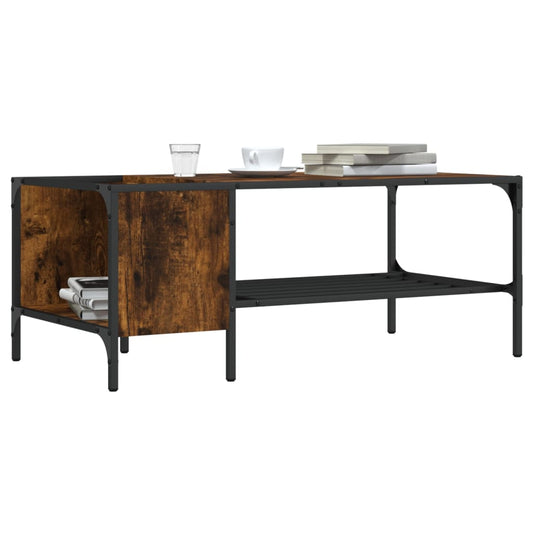 Tavolino Salotto Ripiano Rovere Fumo 100x51x40cm Multistrato | homemem39