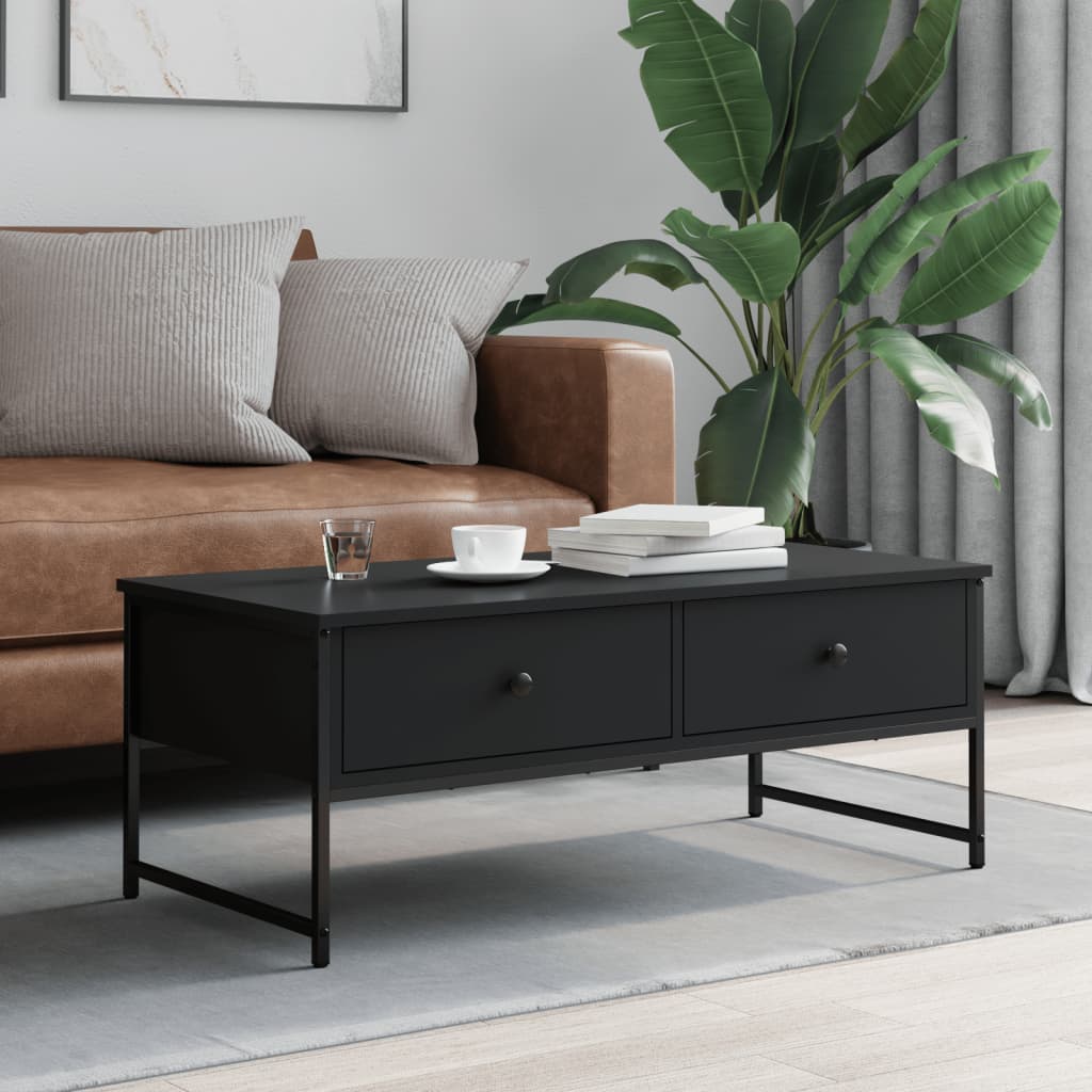Tavolino da Salotto Nero 101x49x39,5 cm in Legno Multistrato | homemem39