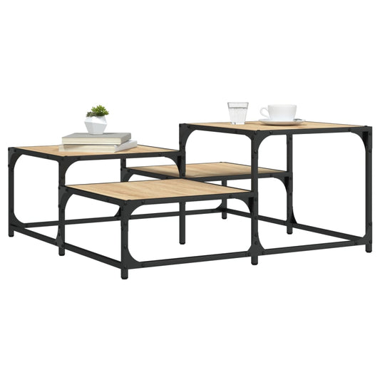 Tavolino Salotto Rovere Sonoma 87,5x87,5x40cm Legno Multistrato | homemem39