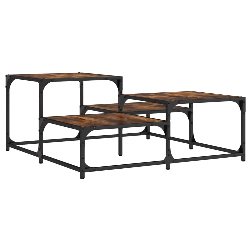Tavolino Salotto Rovere Fumo 87,5x87,5x40 cm Legno Multistrato | homemem39