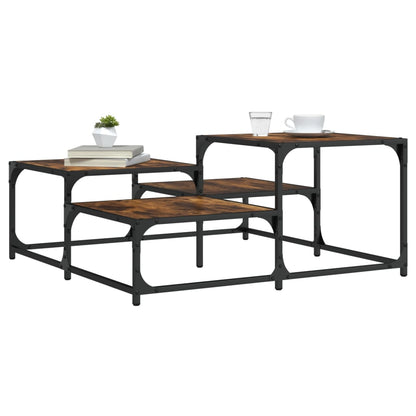Tavolino Salotto Rovere Fumo 87,5x87,5x40 cm Legno Multistrato | homemem39