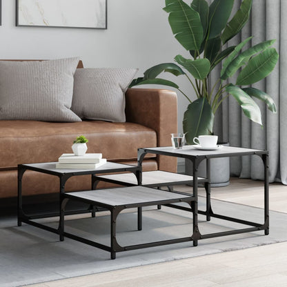 Tavolino Salotto Grigio Sonoma 87,5x87,5x40cm Legno Multistrato | homemem39