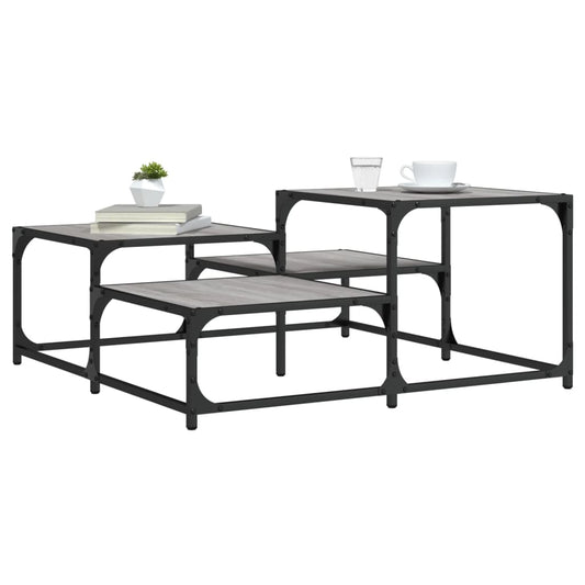 Tavolino Salotto Grigio Sonoma 87,5x87,5x40cm Legno Multistrato | homemem39