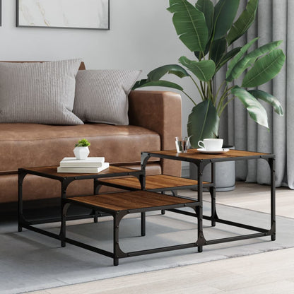 Tavolino Salotto Rovere Marrone 87,5x87,5x40 Legno Multistrato | homemem39