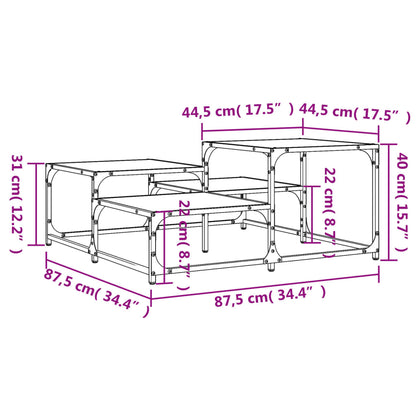 Tavolino Salotto Rovere Marrone 87,5x87,5x40 Legno Multistrato | homemem39