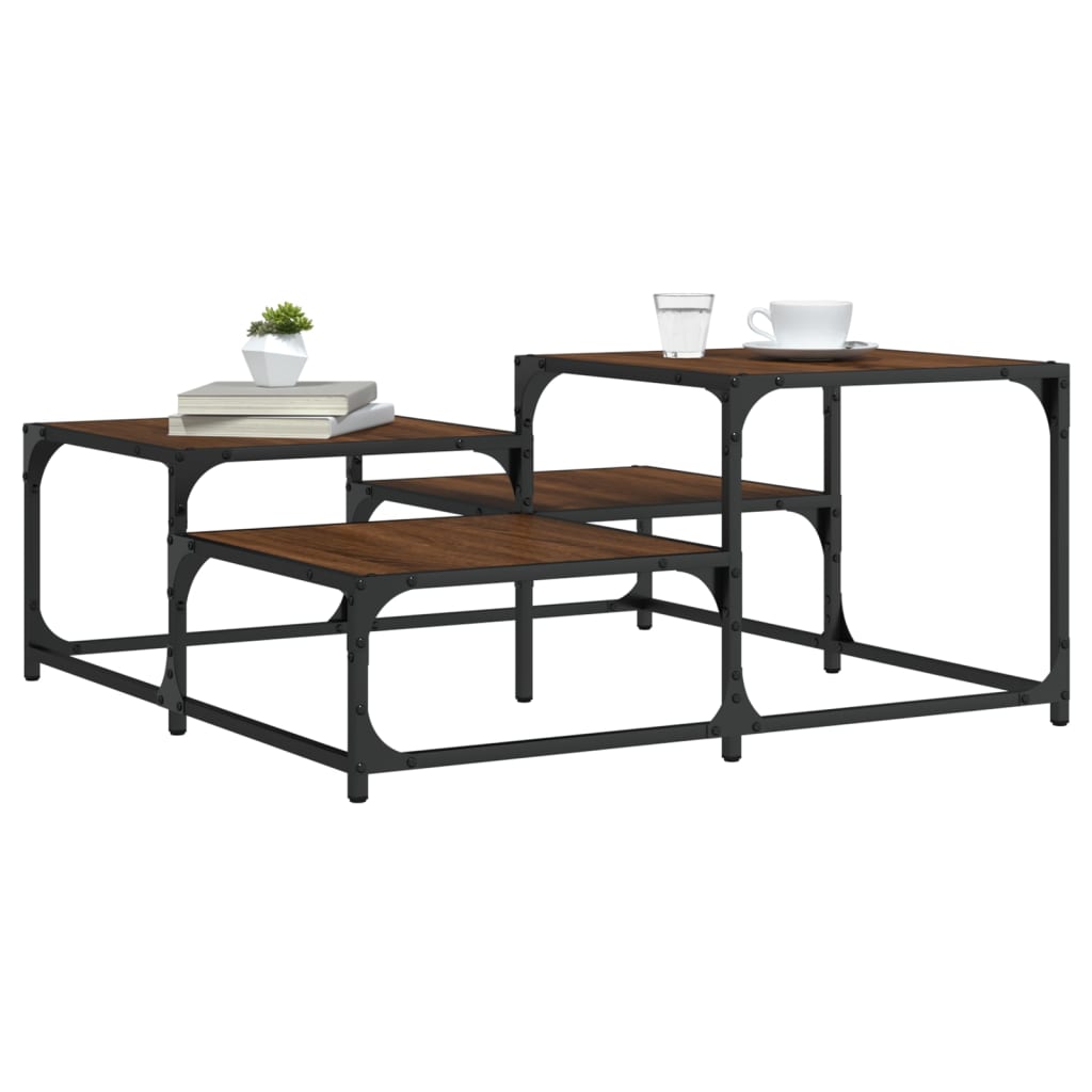 Tavolino Salotto Rovere Marrone 87,5x87,5x40 Legno Multistrato | homemem39
