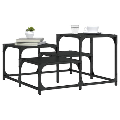 Tavolino da Salotto Nero 68x68x40 cm in Legno Multistrato | homemem39