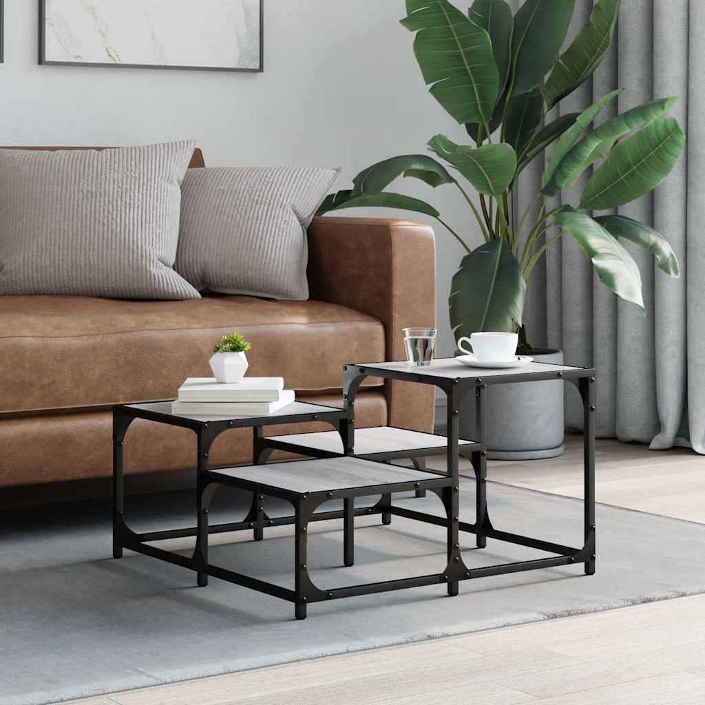 Tavolino da Salotto Grigio Sonoma 68x68x40 cm Legno Multistrato | homemem39