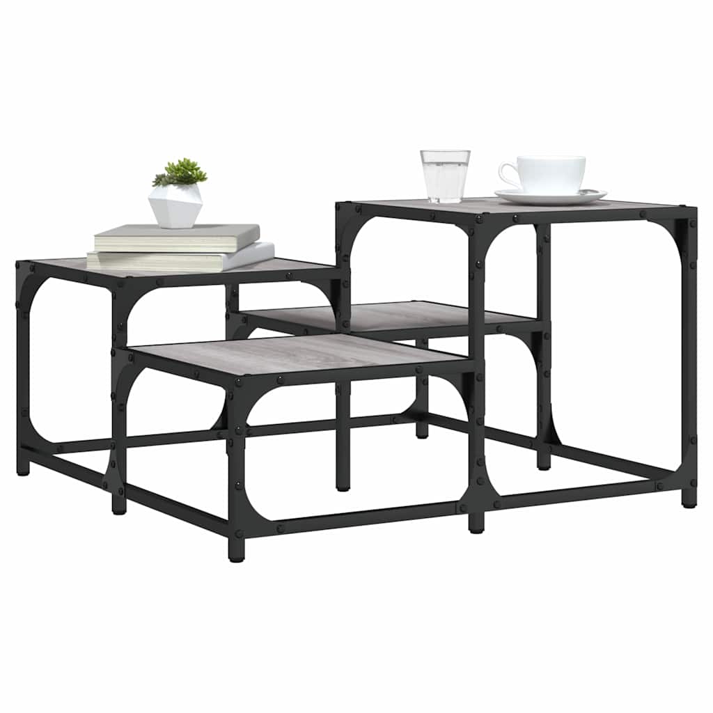 Tavolino da Salotto Grigio Sonoma 68x68x40 cm Legno Multistrato | homemem39