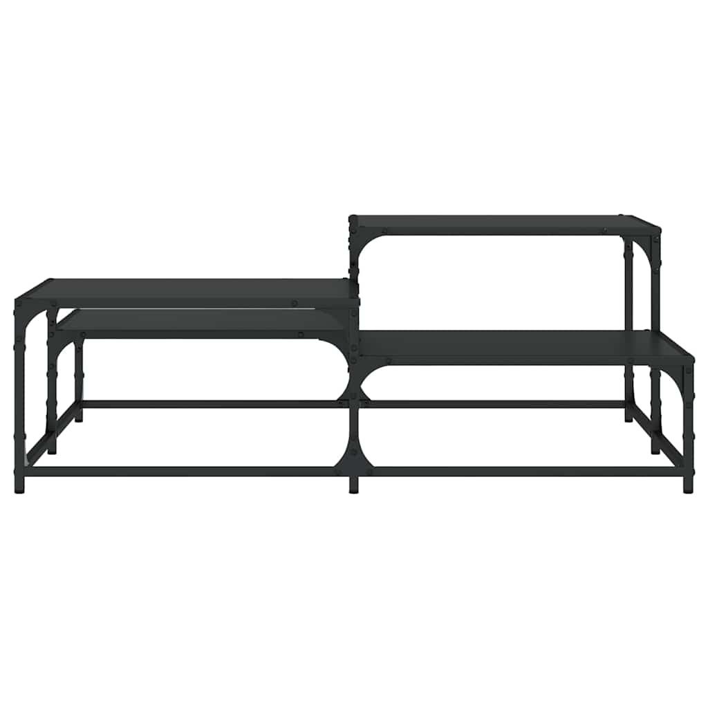 Tavolino da Salotto Nero 107x107x40 cm in Legno Multistrato | homemem39