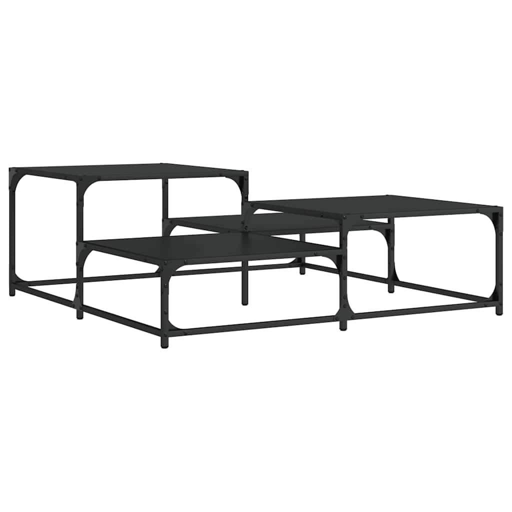 Tavolino da Salotto Nero 107x107x40 cm in Legno Multistrato | homemem39