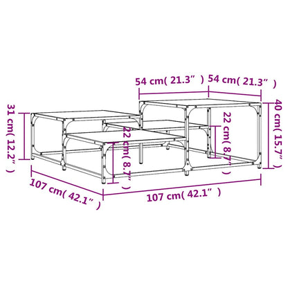Tavolino da Salotto Nero 107x107x40 cm in Legno Multistrato | homemem39