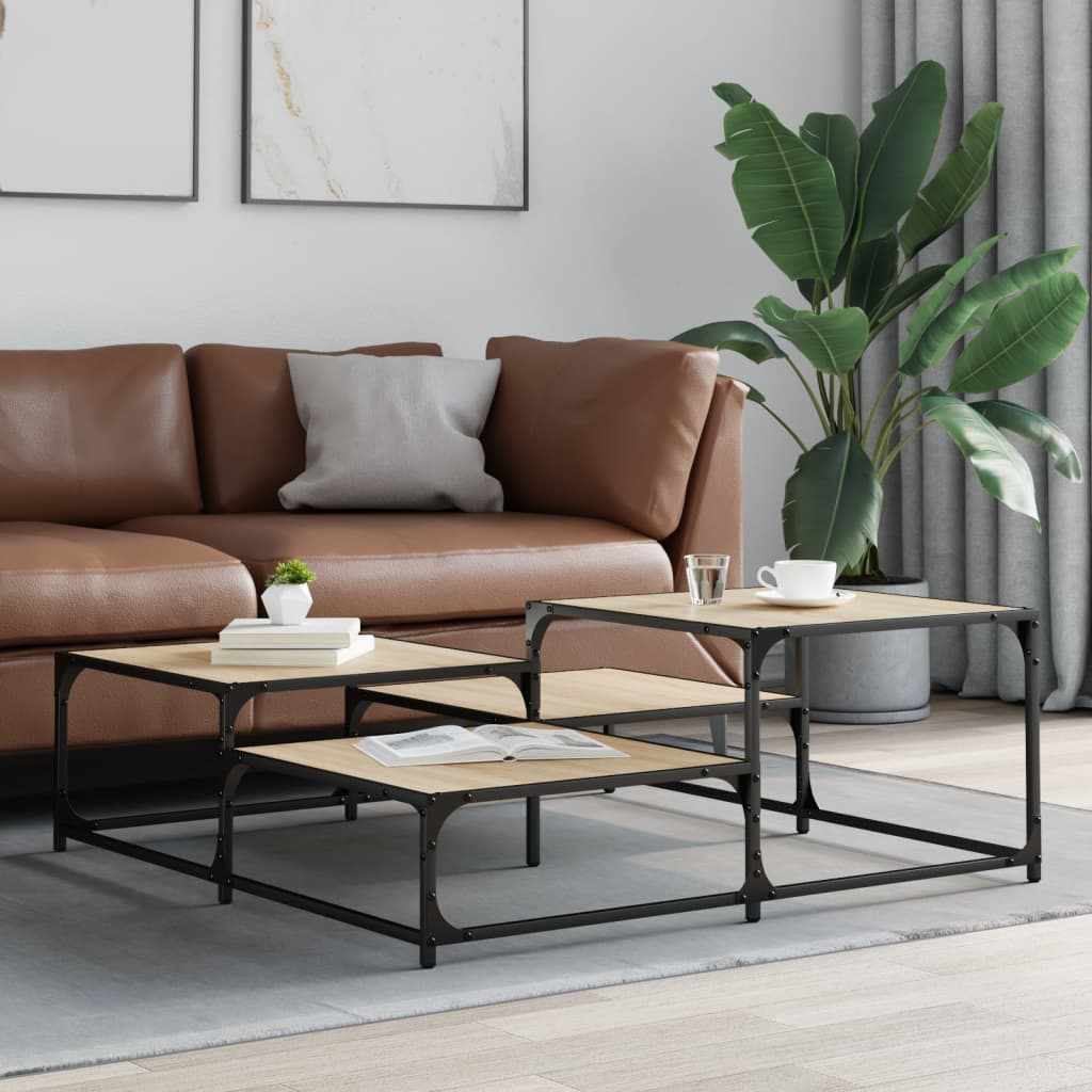 Tavolino Salotto Rovere Sonoma 107x107x40 cm Legno Multistrato | homemem39
