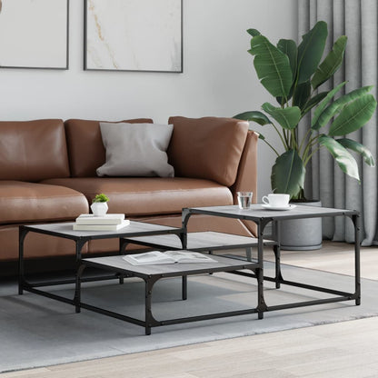 Tavolino Salotto Grigio Sonoma 107x107x40 cm Legno Multistrato | homemem39