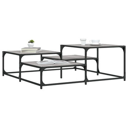 Tavolino Salotto Grigio Sonoma 107x107x40 cm Legno Multistrato | homemem39